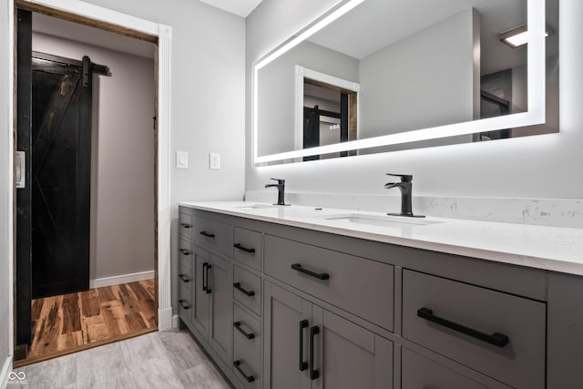 9462 N Rushville Rd, Knightstown, IN 46148 - bathroom with double vanity and baseboards