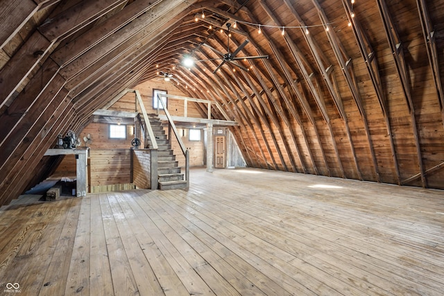 9462 N Rushville Rd, Knightstown, IN 46148 - unfinished attic featuring an upstairs landing