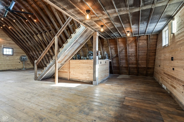 view of unfinished attic