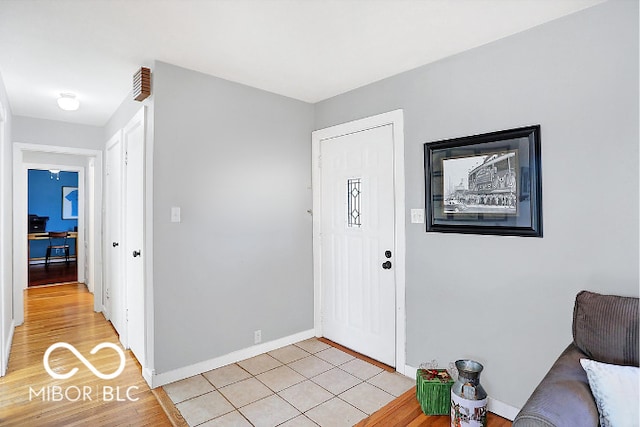 foyer entrance featuring light hardwood / wood-style floors