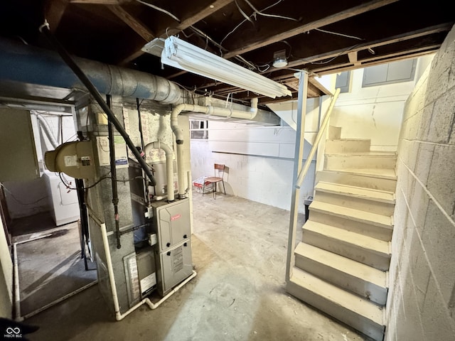 basement with washer / clothes dryer