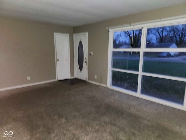 view of carpeted foyer