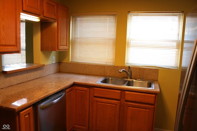 kitchen featuring dishwasher and sink