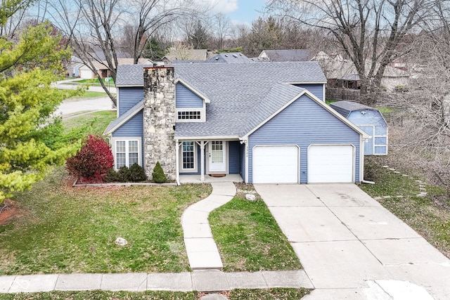 view of property with a front lawn