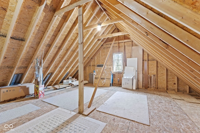 view of unfinished attic