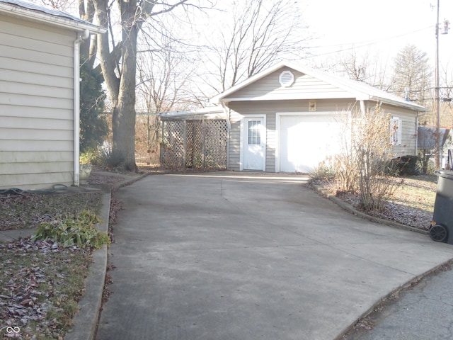 view of garage