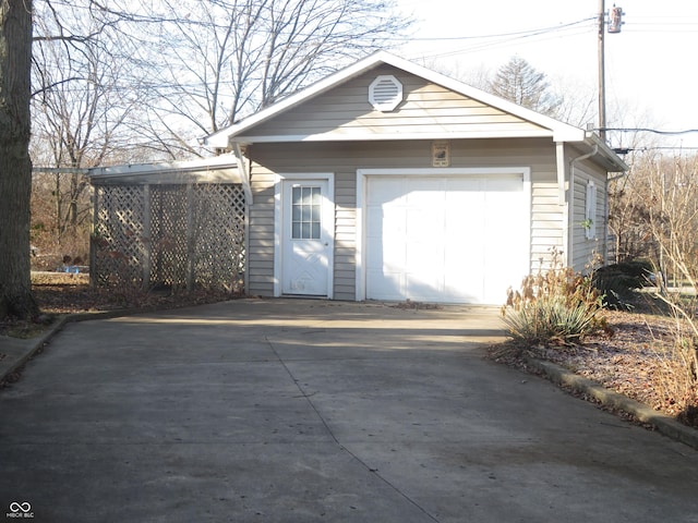 view of garage