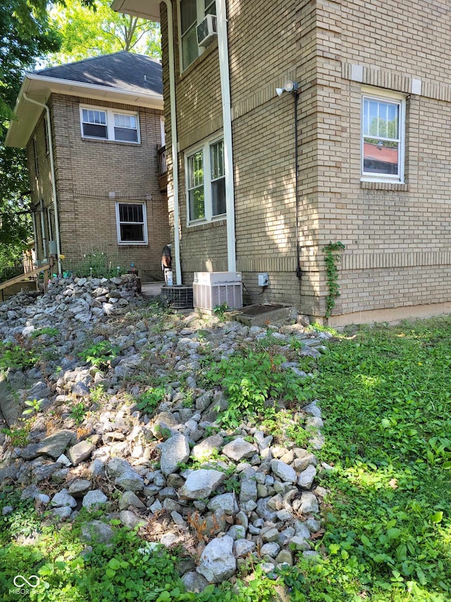 view of property exterior featuring central air condition unit