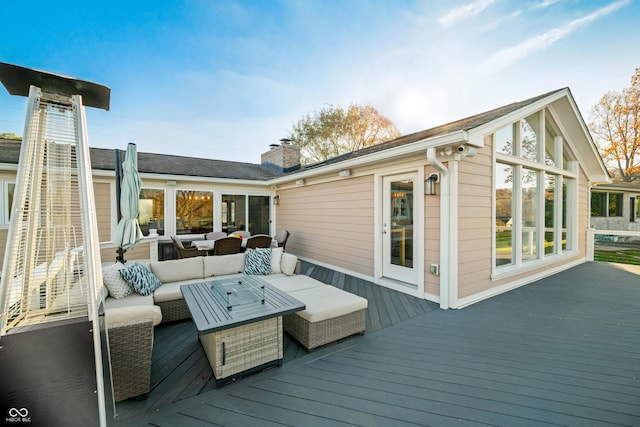 deck featuring an outdoor hangout area