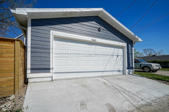 view of garage