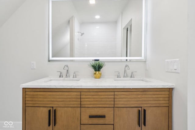 560 Jefferson Ave, Indianapolis, IN 46201 - full bathroom with double vanity and recessed lighting