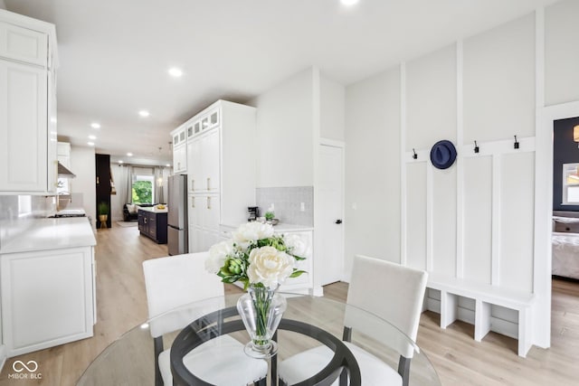 560 Jefferson Ave, Indianapolis, IN 46201 - dining area with light wood-type flooring and recessed lighting