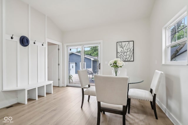 560 Jefferson Ave, Indianapolis, IN 46201 - dining space with plenty of natural light, light wood-style floors, and baseboards