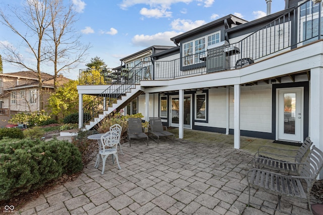 view of patio with a balcony