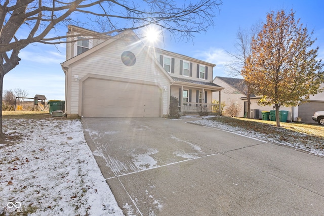 front facade with a porch