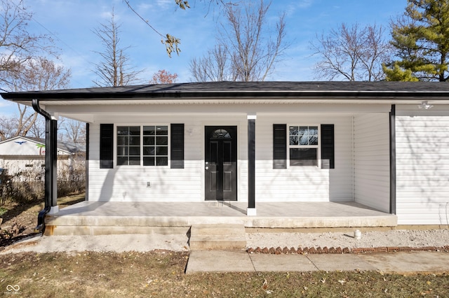 view of front of property with a porch