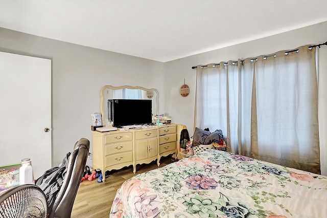 bedroom featuring light hardwood / wood-style floors