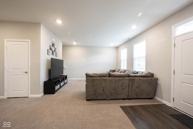 living room featuring hardwood / wood-style flooring