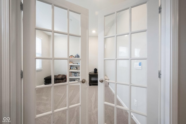 interior details featuring french doors