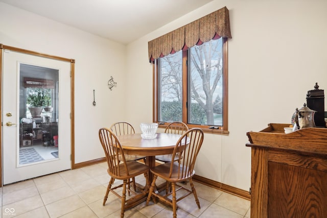 view of tiled dining room