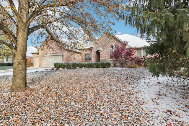 view of front of house with a garage