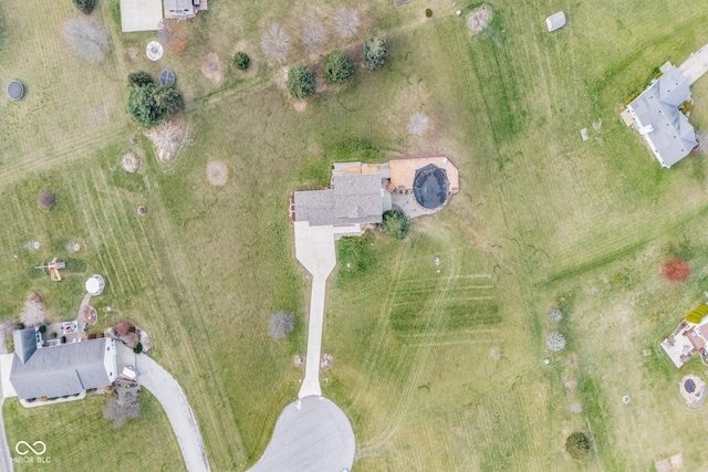 aerial view with a rural view