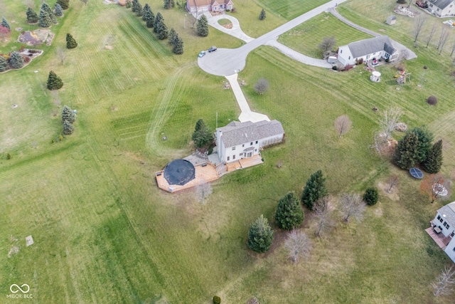 bird's eye view with a rural view