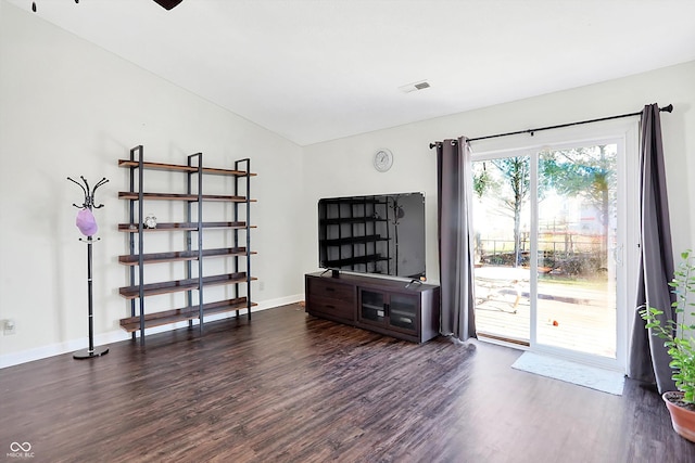 interior space featuring dark hardwood / wood-style flooring