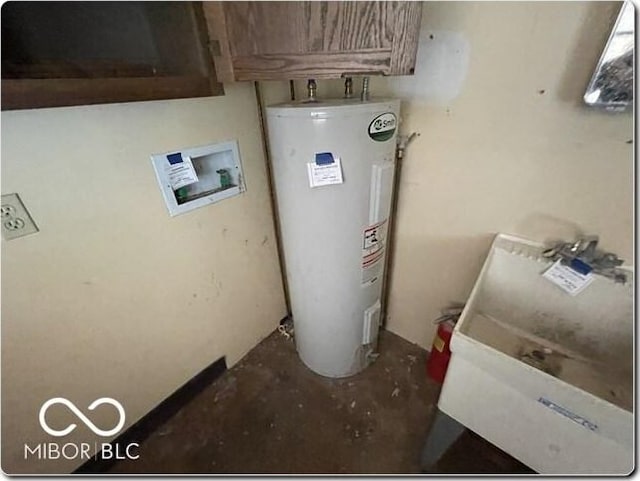 utility room with water heater