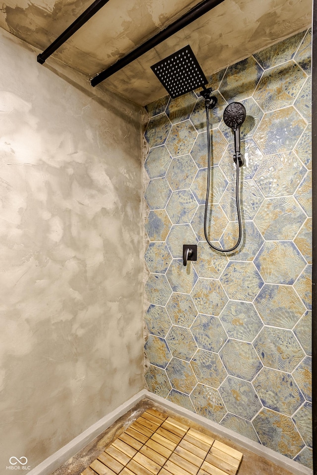 interior details featuring walk in shower