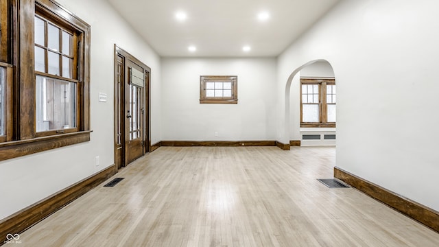 interior space featuring light wood-type flooring