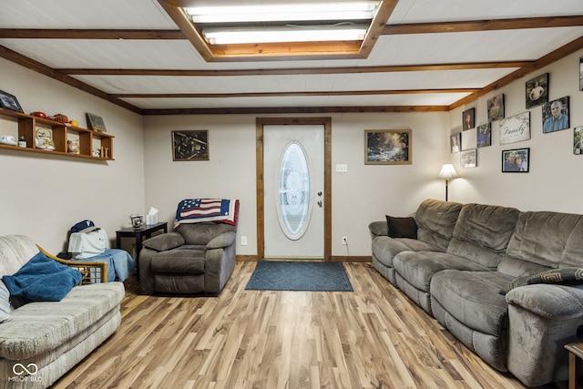 living room featuring light hardwood / wood-style floors