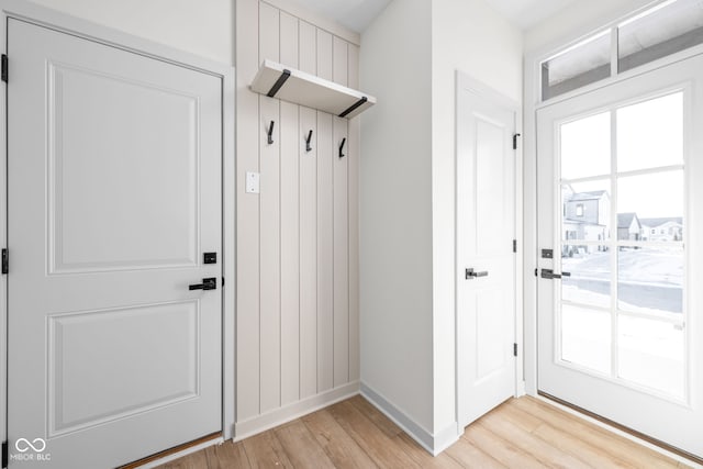 mudroom featuring light wood-type flooring