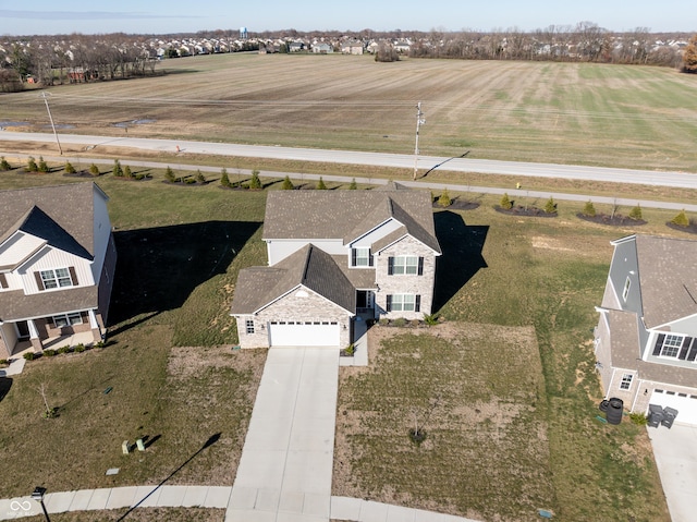 drone / aerial view featuring a rural view