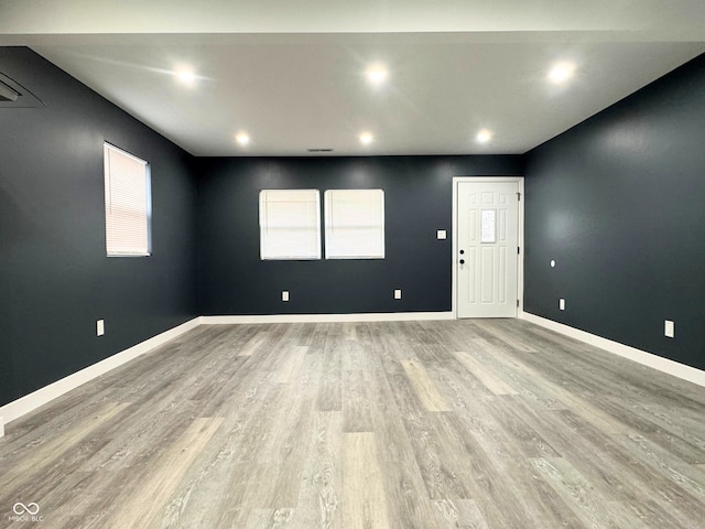 empty room featuring light hardwood / wood-style floors