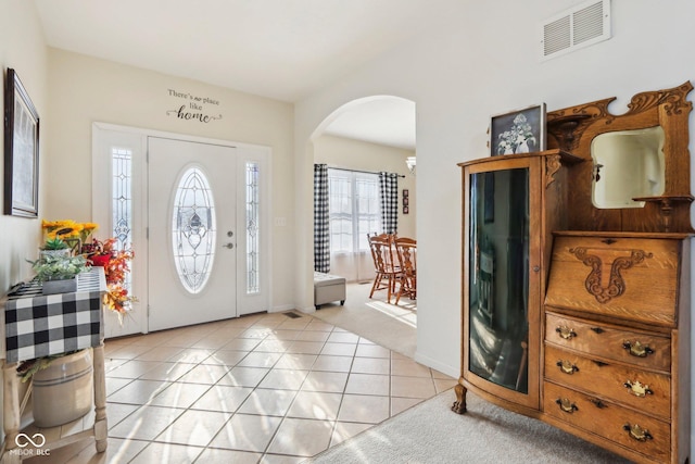 view of tiled entrance foyer