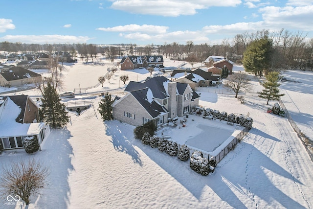 view of snowy aerial view