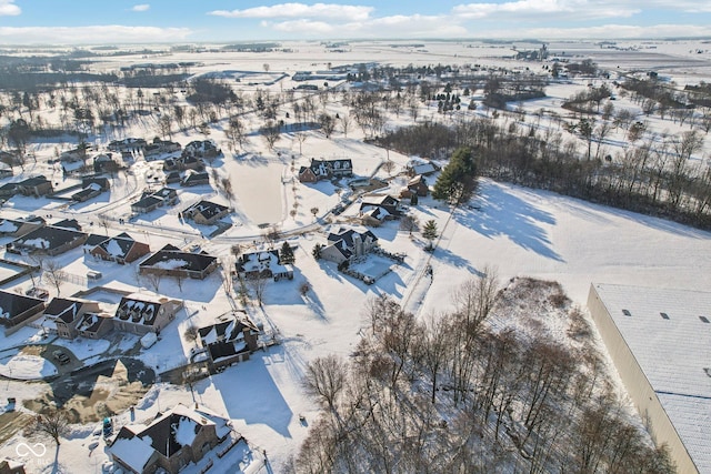 view of snowy aerial view