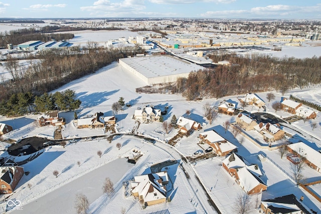 view of snowy aerial view