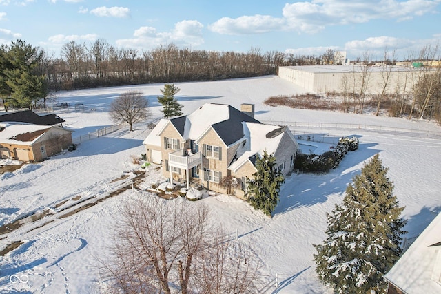 view of snowy aerial view