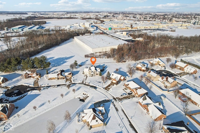 view of snowy aerial view