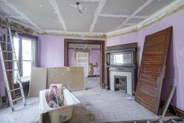 miscellaneous room featuring a fireplace