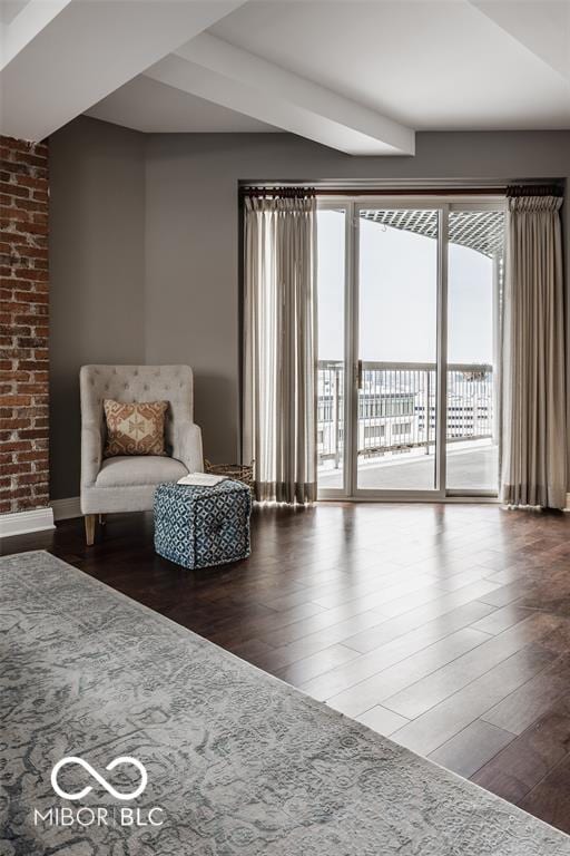 living area featuring wood-type flooring