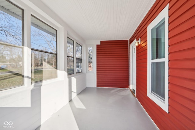 view of unfurnished sunroom