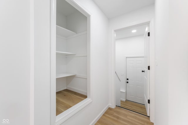 interior space with light hardwood / wood-style flooring