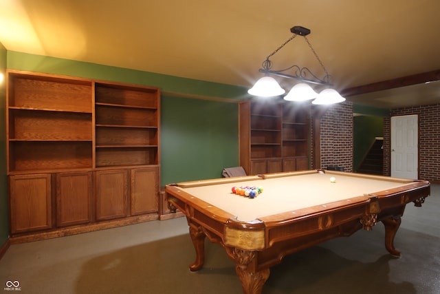 recreation room featuring billiards