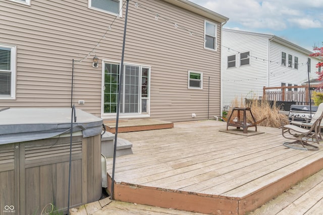 14446 Chapelwood Ln, Fishers, IN 46037 - deck featuring a hot tub