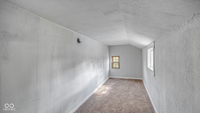 additional living space with carpet floors and lofted ceiling