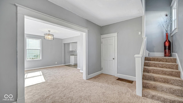 interior space featuring carpet floors