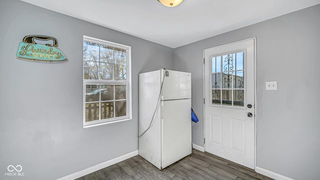 interior space featuring dark hardwood / wood-style flooring and plenty of natural light